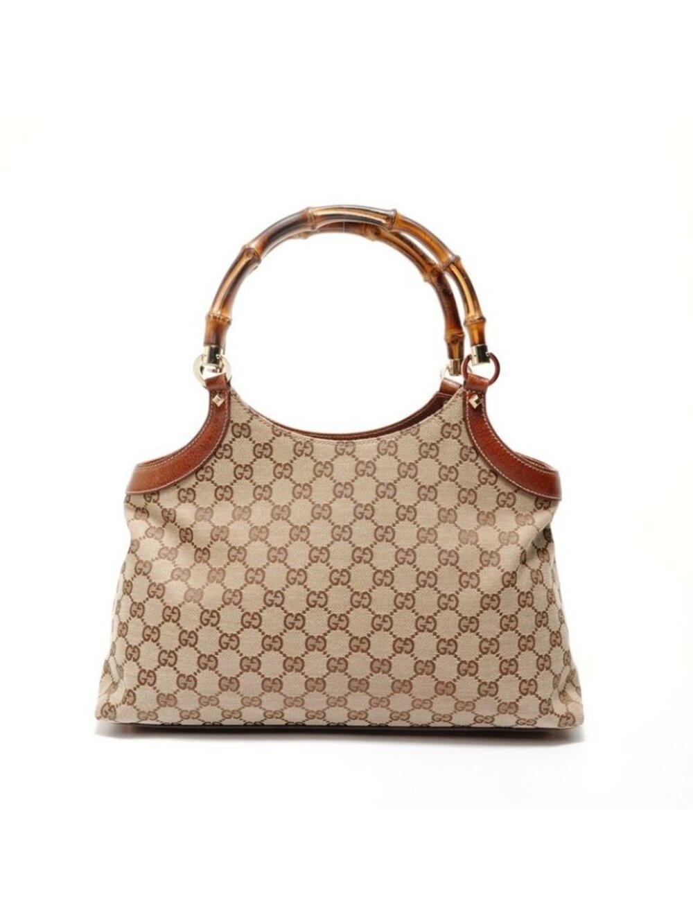 ★SOLD★ Gucci Shoulder Bag GG Canvas Bamboo - Picture 2 of 10